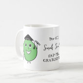 PHD Pea-HD Funny Pea Afstuderen cadeau voor afstud Koffiemok (Voorkant links)
