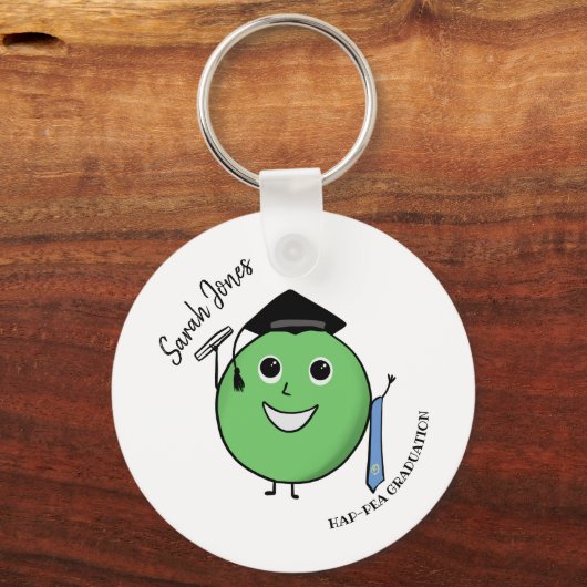 PHD Pea-HD Funny Pea Afstuderen cadeau voor afstud Sleutelhanger (Achterkant)