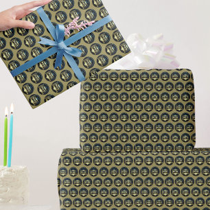 PhD pet Gold Black Pattern Doctoraat Cadeaupapier