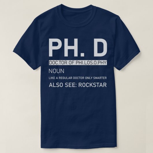 PhD Philosophy 5 T-shirt (Design voorkant)