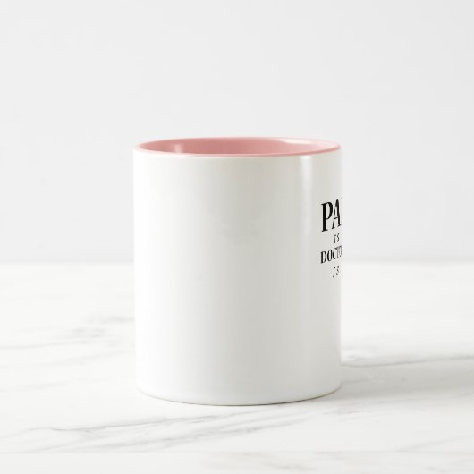 Phd-pijn is tijdelijk studente tweekleurige koffiemok (Center)
