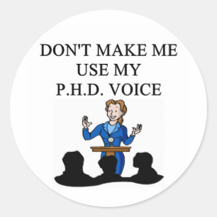 PHD-stem Ronde Sticker