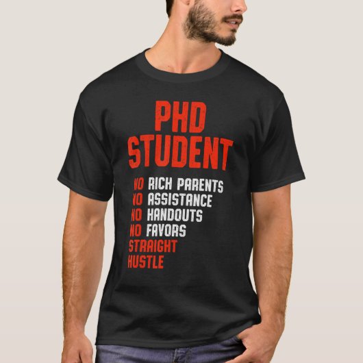 PhD Student Dissertation Doctoraat Afstuderen 22 T-shirt (Voorkant)