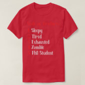 PhD Student Fuel Scale of Tiroodheid T-shirt (Design voorkant)
