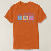 PhD studentenhandvat met zorg T-shirt (Design voorkant)