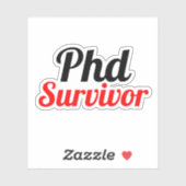 PhD Survivor Typografie rood zwart Sticker (Vel)