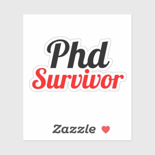 PhD Survivor Typografie rood zwart Sticker (Vel)