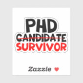 PhD Survivor Typografie rood zwart Sticker (Vel)