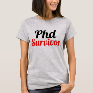 PhD Survivor Typografie rood zwart T-shirt