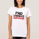 PhD Survivor Typografie rood zwart T-shirt (Voorkant)