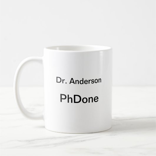 PhDone Eenvoudig Modern Afstuderen Koffiemok (Links)