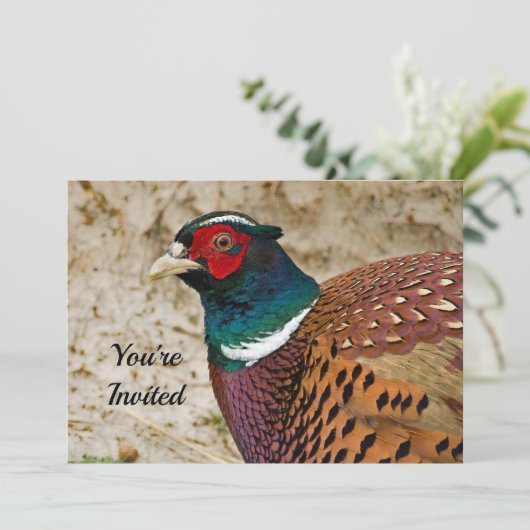 Pheasant 3 Verjaardag Uitnodiging (Staand voorkant)