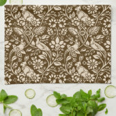 Pheasant and Hare Pattern, Brown and Beige Theedoek (Gevouwen)