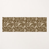 Pheasant and Hare Pattern, Brown and Beige Yogamat (Voorkant (horizontaal))