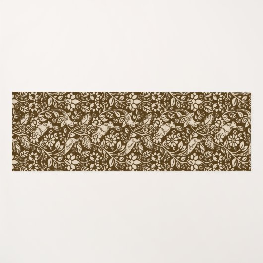 Pheasant and Hare Pattern, Brown and Beige Yogamat (Voorkant (horizontaal))