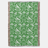 Pheasant and Hare Pattern, Emerald Green en White Deken (Voorkant Verticaal)