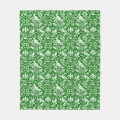 Pheasant and Hare Pattern, Emerald Green en White Fleece Deken (Voorkant)