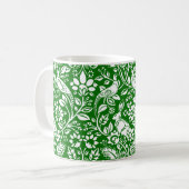 Pheasant and Hare Pattern, Emerald Green en White Koffiemok (Voorkant links)