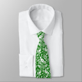 Pheasant and Hare Pattern, Emerald Green en White Stropdas (Gebonden)
