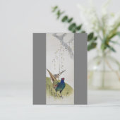 Pheasant and Weeping Cherry Tree, Watanabe Seitei Briefkaart (Staand voorkant)