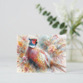 Pheasant Bird en Herfst Foliage Briefkaart (Staand voorkant)