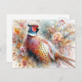 Pheasant Bird en Herfst Foliage Briefkaart (Voorkant / Achterkant)