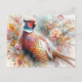 Pheasant Bird en Herfst Foliage Briefkaart (Voorkant)