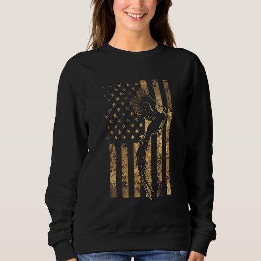 Pheasant Bird Hunter American Flag Camouflage Phea Trui (Voorkant)