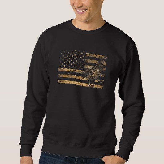 Pheasant Bird Hunter American Flag Camouflage Phea Trui (Voorkant)