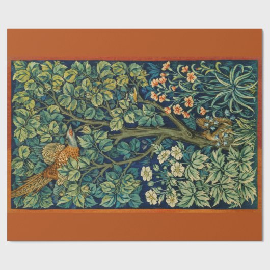 Pheasant Bird in a Tree (door William Morris) Cadeaupapier (Vlak)