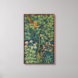 Pheasant Bird in a Tree (door William Morris) Canvas Afdruk