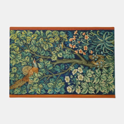 Pheasant Bird in a Tree (door William Morris) Deurmat (Voorkant)
