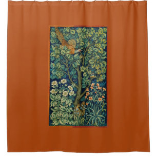 Pheasant Bird in a Tree (door William Morris) Douchegordijn