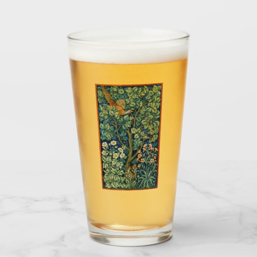 Pheasant Bird in a Tree (door William Morris) Glas (Voorkant gevuld)