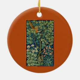 Pheasant Bird in a Tree (door William Morris) Keramisch Ornament