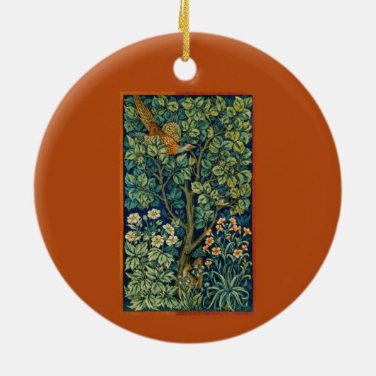 Pheasant Bird in a Tree (door William Morris) Keramisch Ornament (Achterkant)