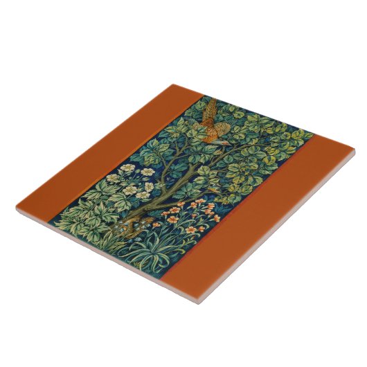 Pheasant Bird in a Tree (door William Morris) Tegeltje (Zijkant)