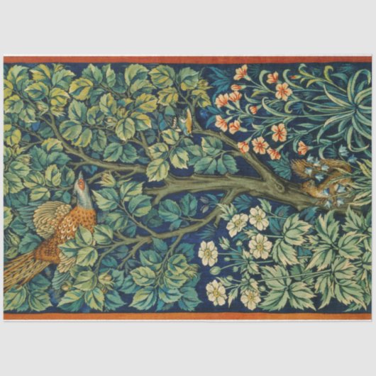Pheasant Bird in a Tree (door William Morris) Tissuepapier (Voorkant)