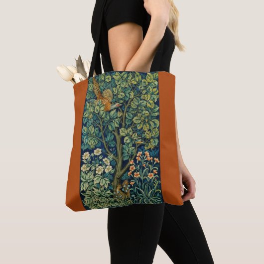 Pheasant Bird in a Tree (door William Morris) Tote Bag (Dichtbij)