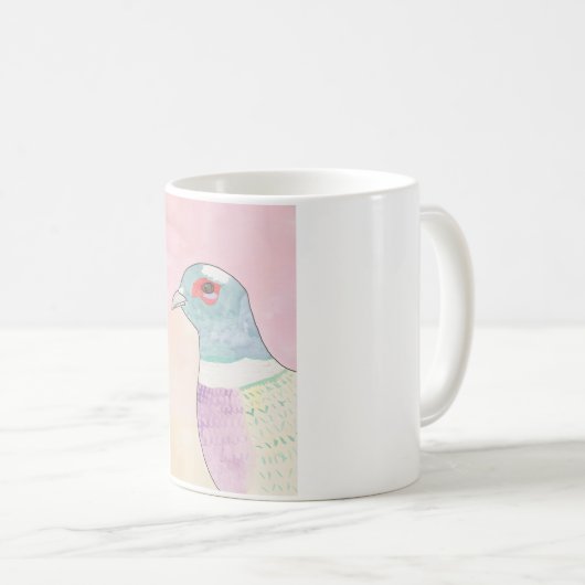 Pheasant bird watercolor painting koffiemok (Voorkant rechts)