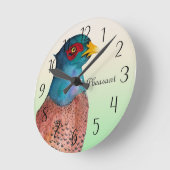 Pheasant Bird Waterverf Painting Watch Ronde Klok (Hoek)