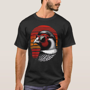 Pheasant Bird Zonnebril Sunset Retro Style Vintag T-shirt