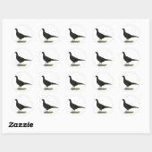 Pheasant Black Hen Ronde Sticker (Vel)