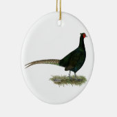Pheasant Black Rooster Keramisch Ornament (Rechts)