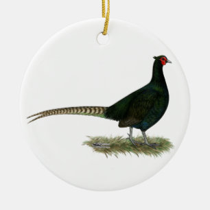 Pheasant Black Rooster Keramisch Ornament