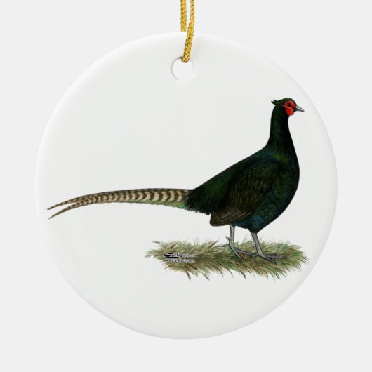 Pheasant Black Rooster Keramisch Ornament (Voorkant)
