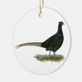 Pheasant Black Rooster Keramisch Ornament (Links)