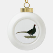 Pheasant Black Rooster Keramische Bal Ornament (Voorkant)