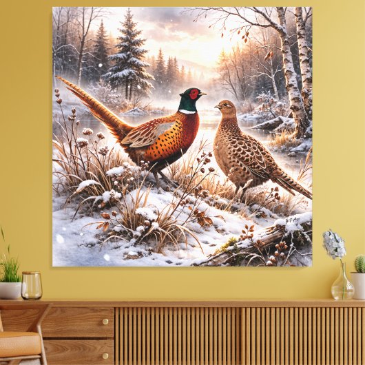Pheasant  canvas afdruk (Insitu (Woonkamer))