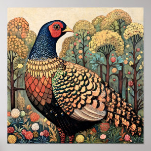 Pheasant Cottagecore schilderij Print